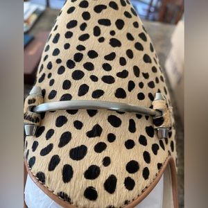 Dolce Vita Leopard calf hair mules
